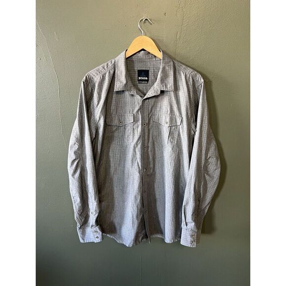 Prana Other - Prana Mens Gray Long Sleeve Double Pocket Button Up Shirt size XL